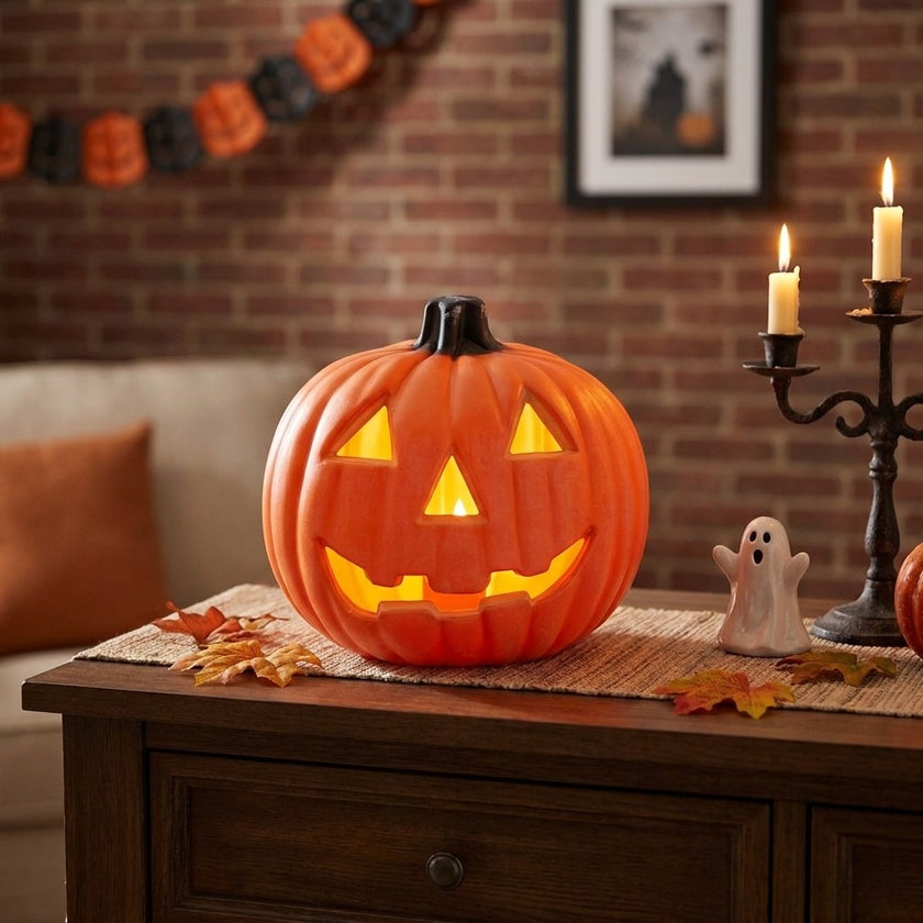 Dovleac de Halloween felinar cu LED 20cm