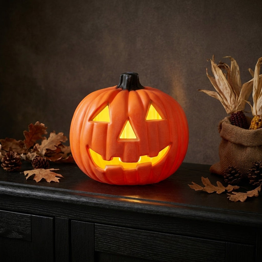 Dovleac de Halloween felinar cu LED 20cm