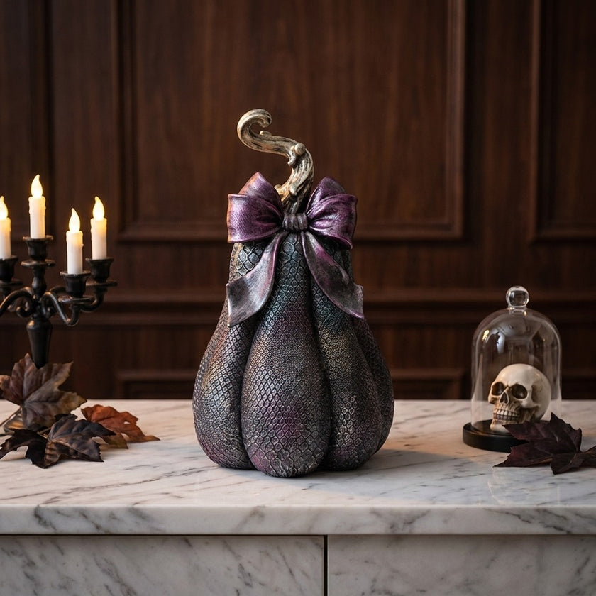 Dovleac decorativ de Halloween mov 26cm