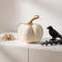 Dovleac decorativ catifelat crem 15cm