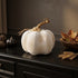 Dovleac decorativ catifelat crem 15cm