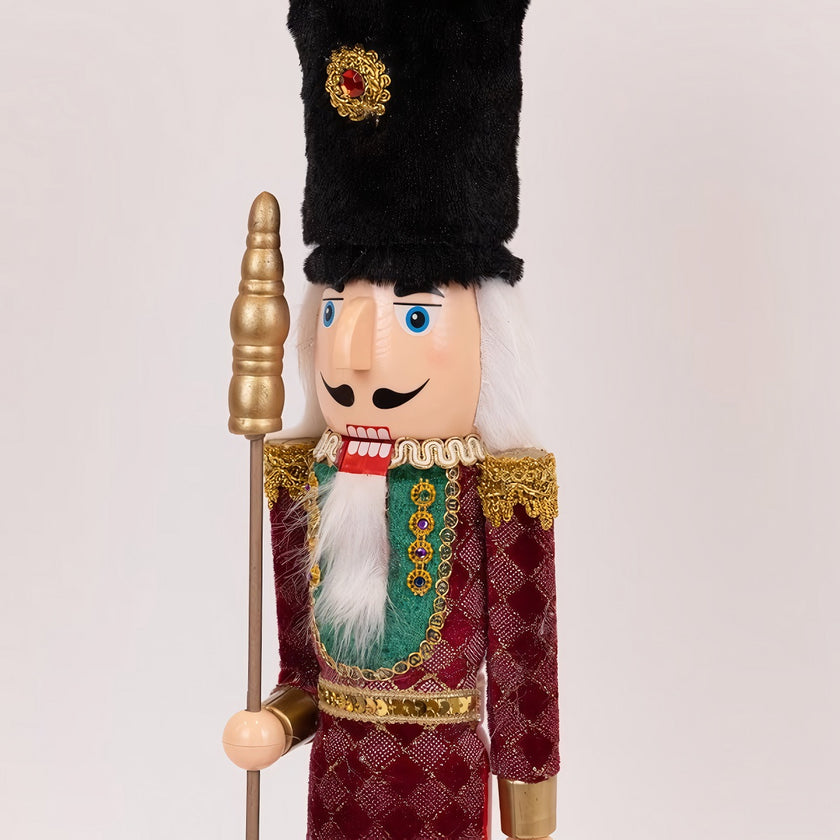 Spărgător de nuci decorativ Crăciun, din plastic, vișiniu, 55 cm