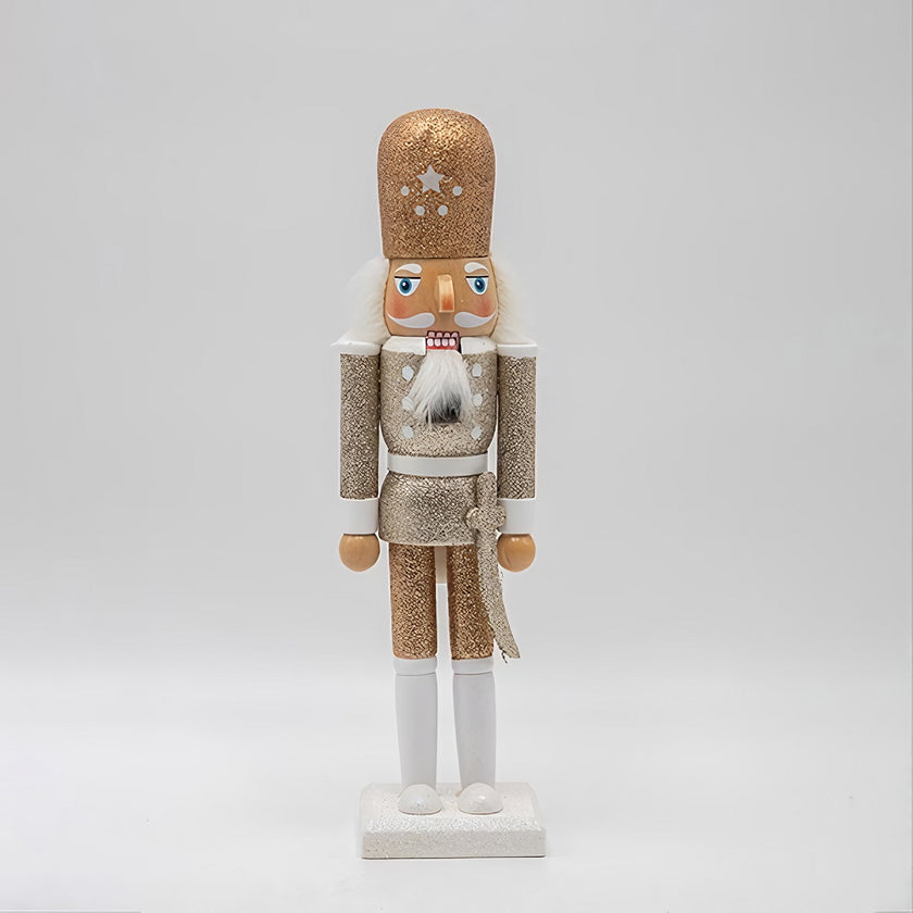 Spărgător de nuci decorativ Crăciun, din lemn, auriu, 30 cm