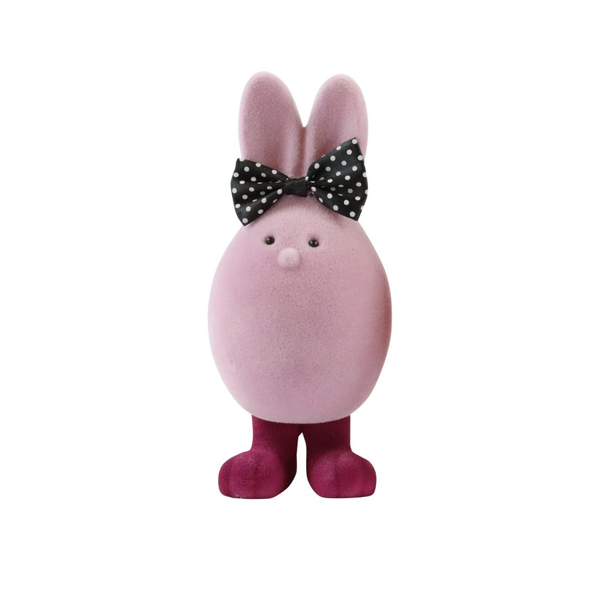 Figurină iepuraș de Paște catifelat mov 20cm