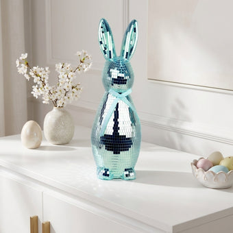 Iepuraș de Paște albastru discoball 42cm