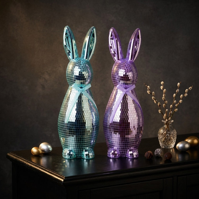 Iepuraș de Paște albastru discoball 42cm