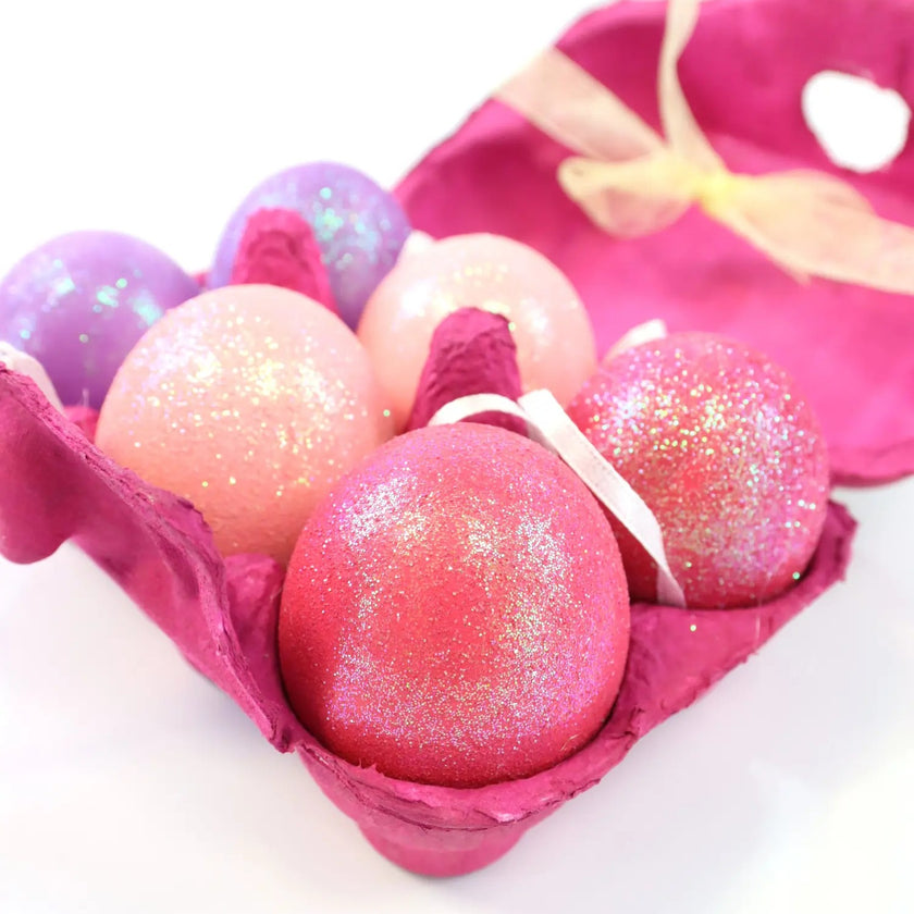 Set 6 ouă decorative de Paște roz