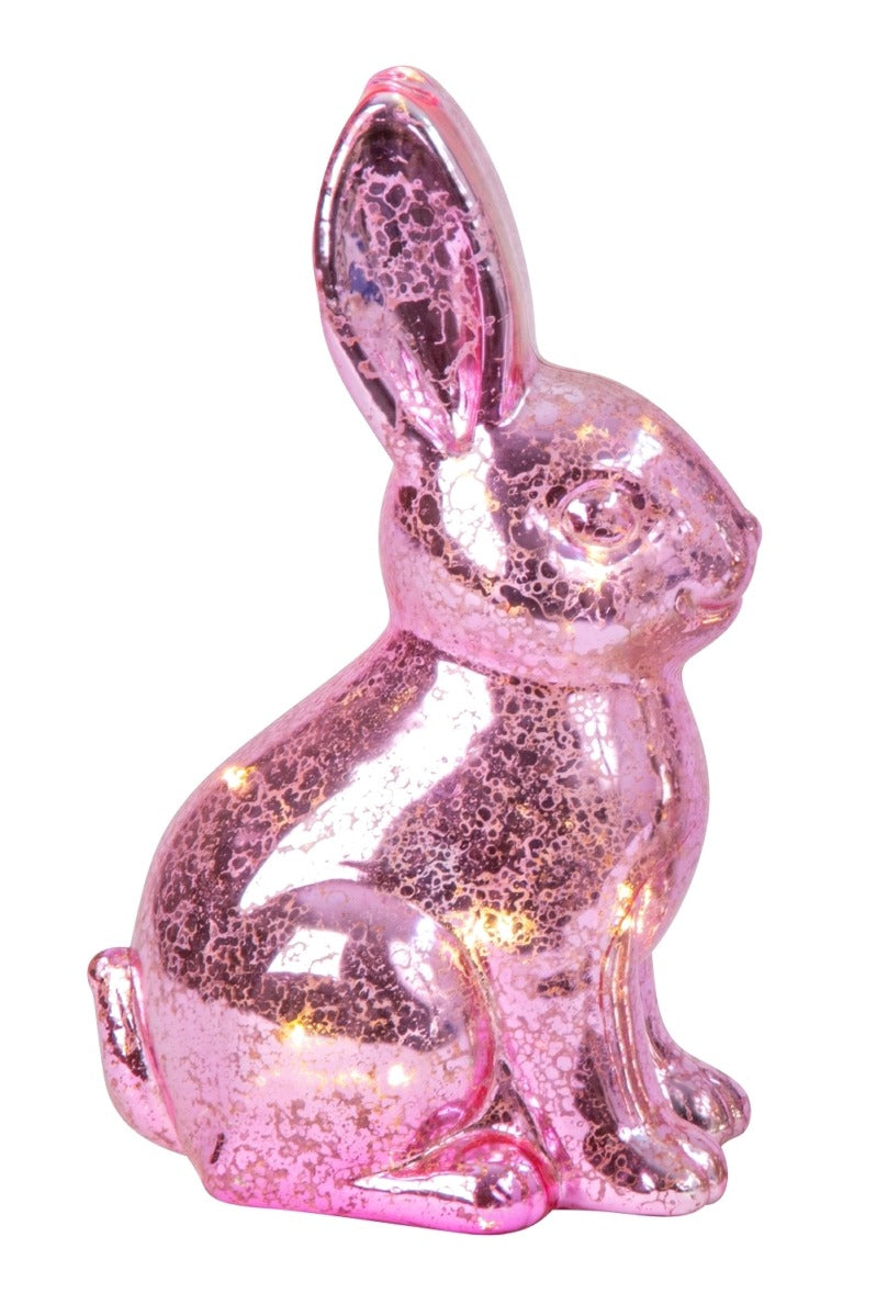 Iepuraș de Paște roz cu lumini LED