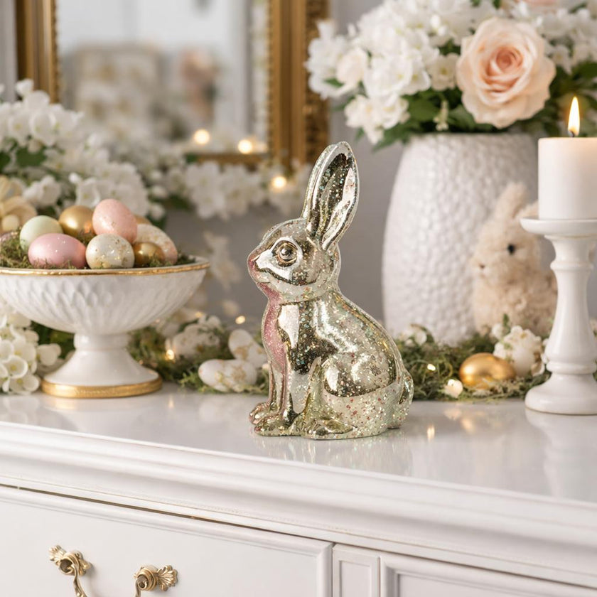 Iepuraș de Paște verde cu lumini LED