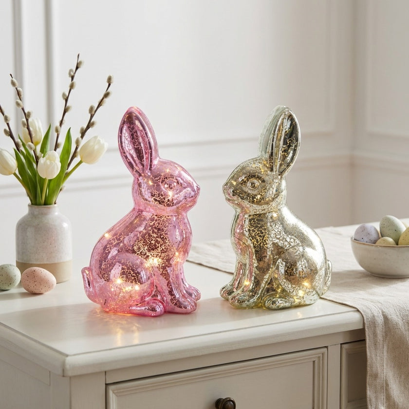 Iepuraș de Paște verde cu lumini LED