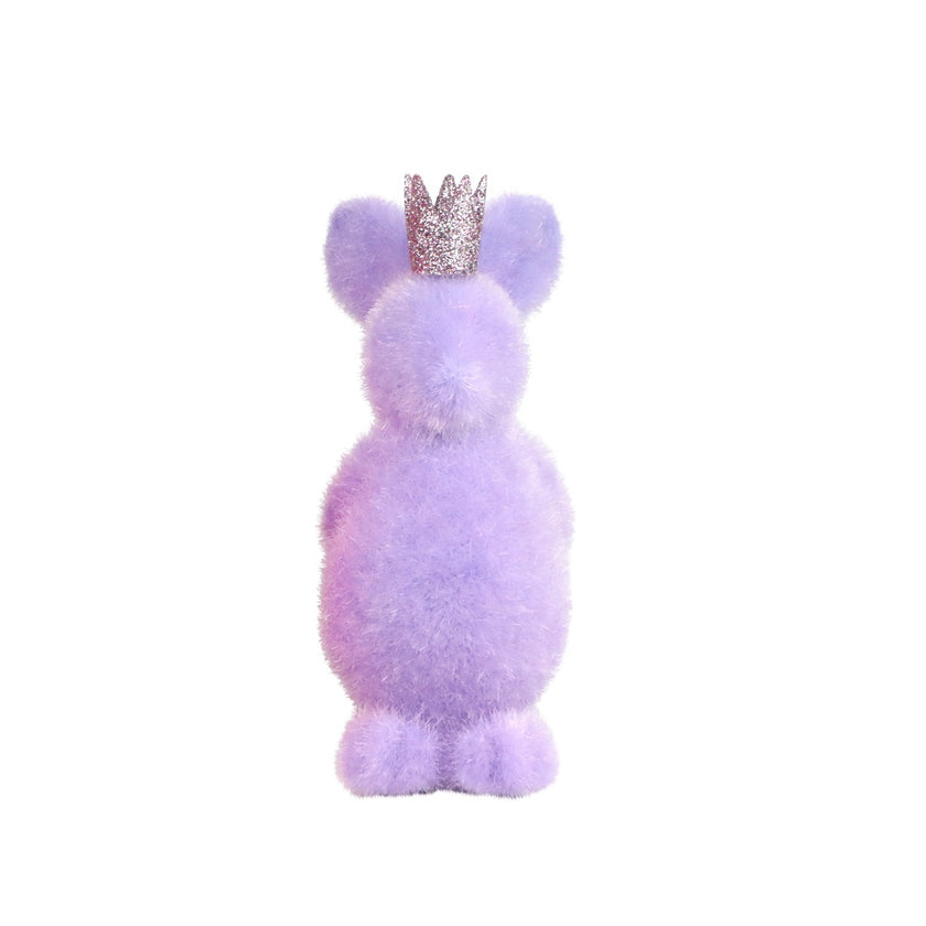 Iepuraș de Paște mov catifelat 13cm