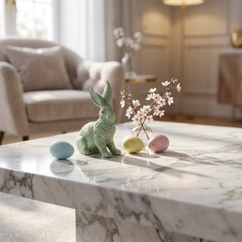 Iepuraș de Paște verde cu sclipici 24cm