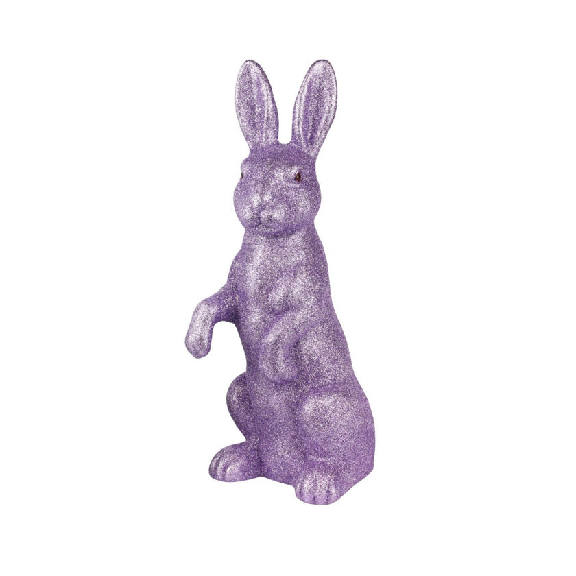 Iepuraș de Paște mov cu sclipici 44cm