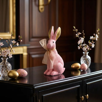 Iepuraș de Paște roz 14cm