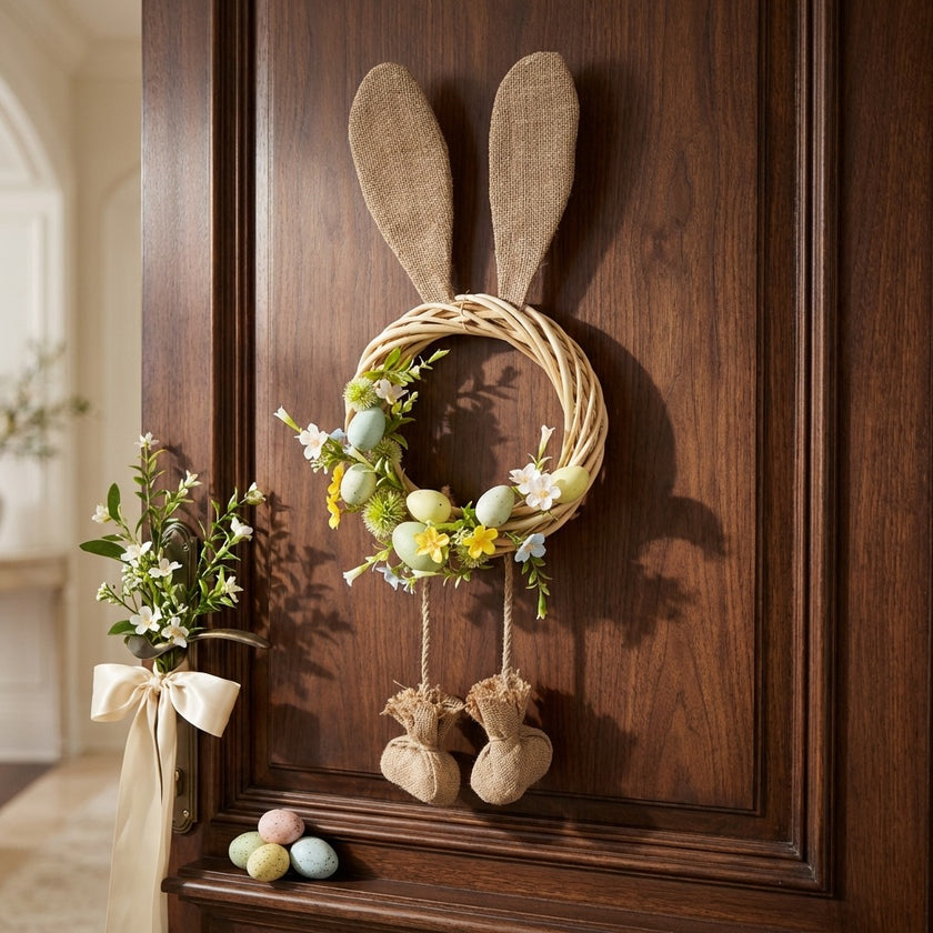 Coroniță de Paște iepuraș cu ouă decorative