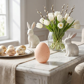 Ou decorativ de Paște roz 10cm