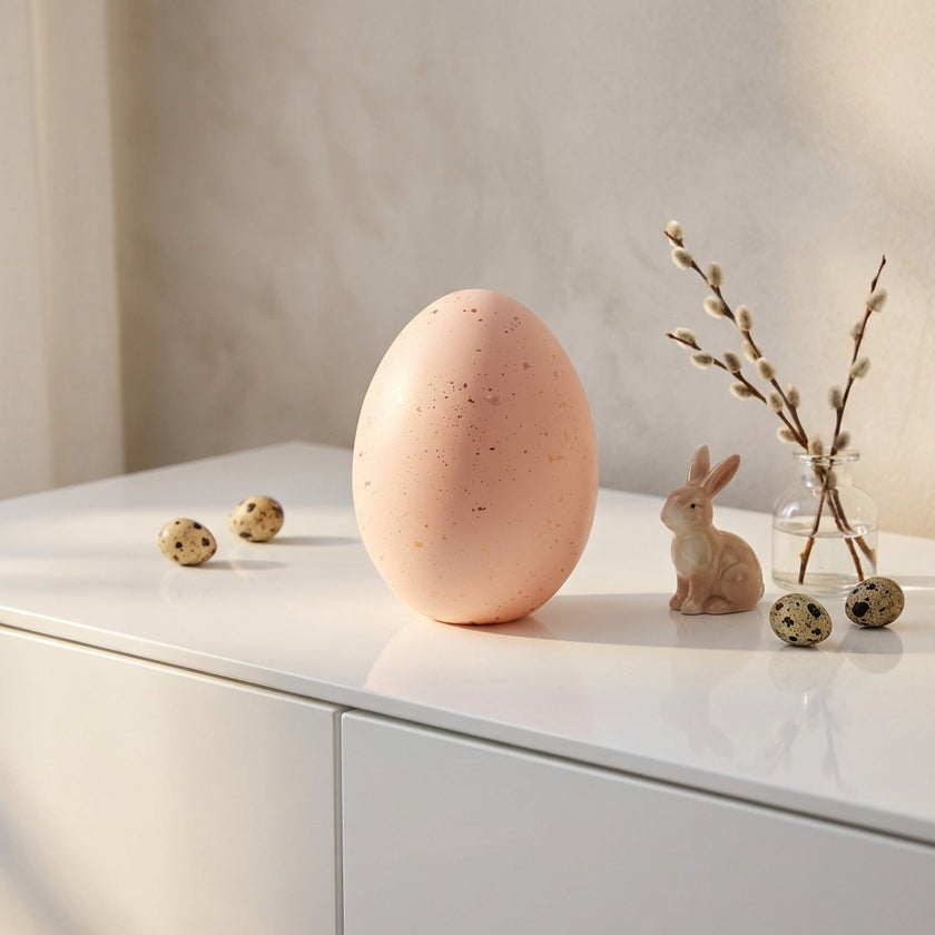 Ou decorativ de Paște roz 14cm