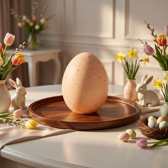 Ou decorativ de Paște roz 14cm