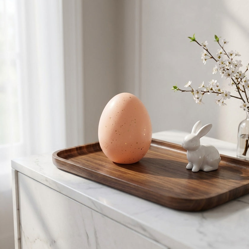 Ou decorativ de Paște roz intens 14cm