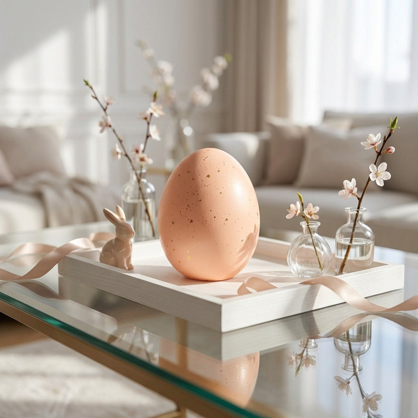 Ou decorativ de Paște roz intens 14cm