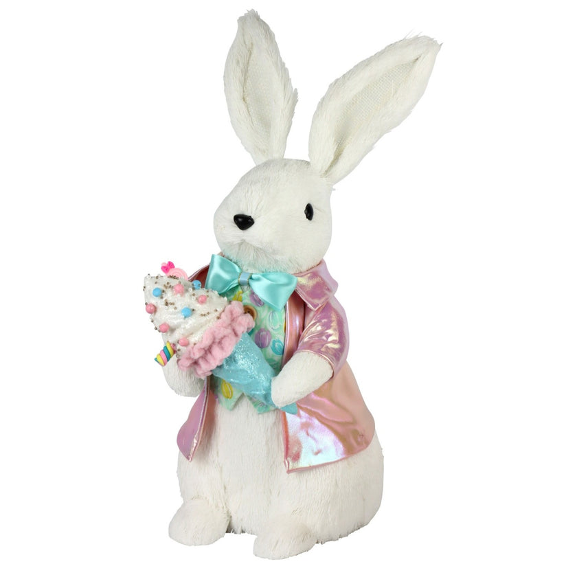 Iepuraș de Paște textil cu înghețată 41cm
