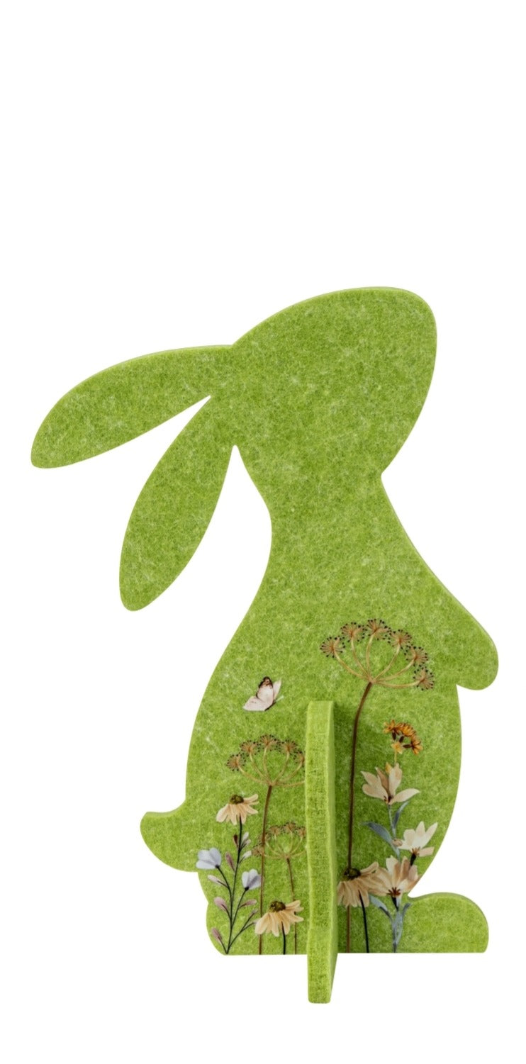 Iepuraș de Paște din pâslă verde 25cm