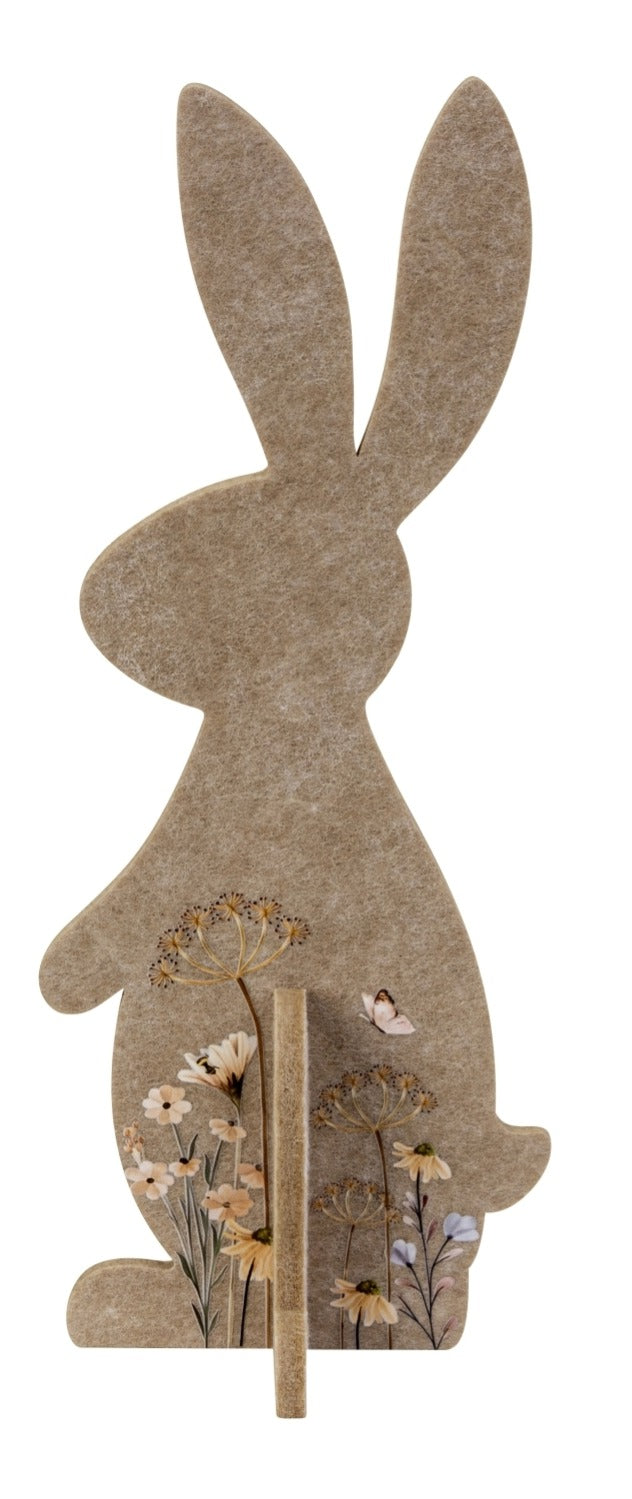 Iepuraș de Paște din pâslă maro 33cm