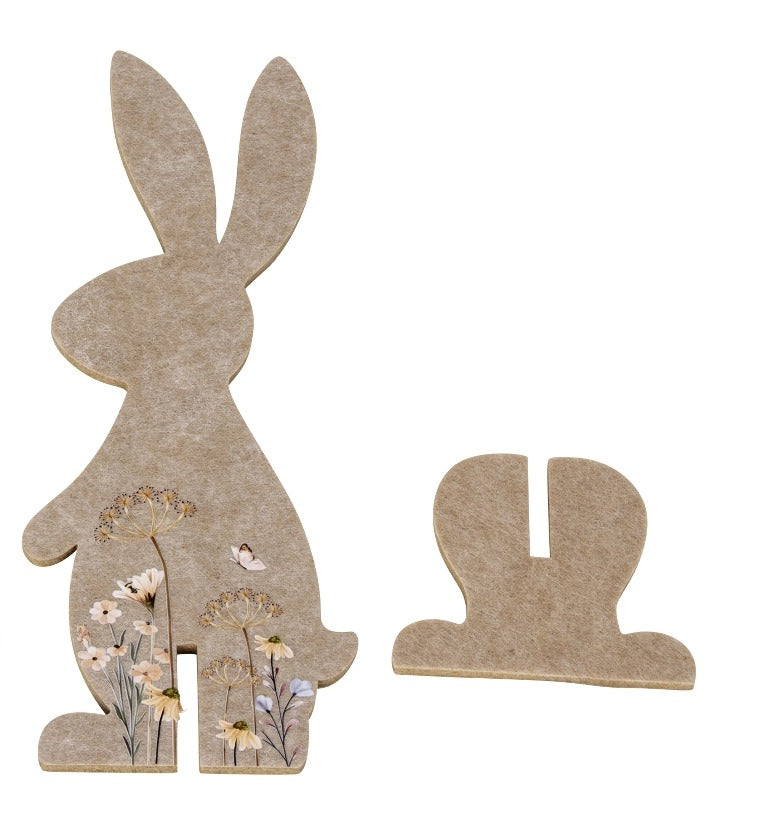 Iepuraș de Paște din pâslă maro 33cm