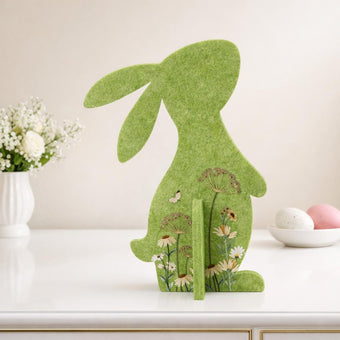 Iepuraș de Paște din pâslă verde 25cm