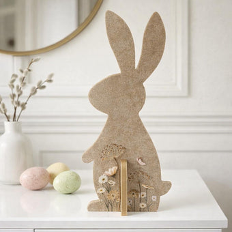 Iepuraș de Paște din pâslă maro 33cm