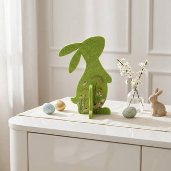 Iepuraș de Paște din pâslă verde 25cm