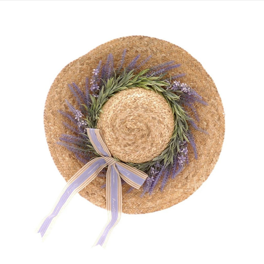 Coroniță decorativă pălărie cu lavandă 44cm