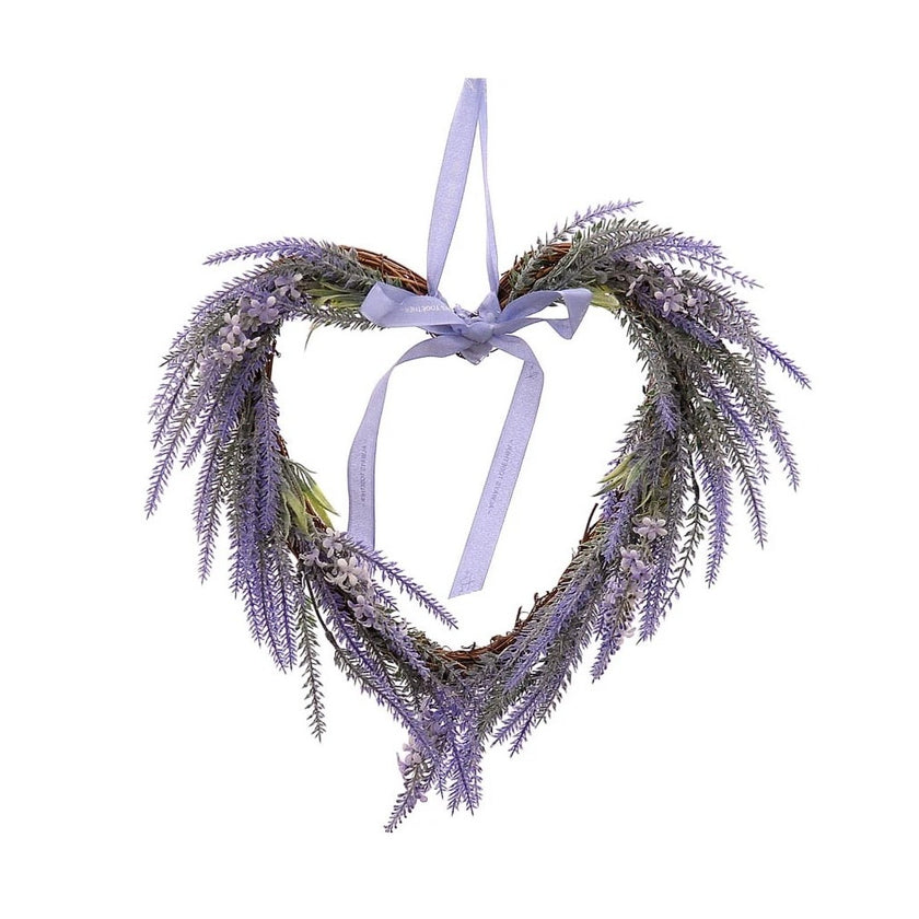 Coroniță decorativă inimă cu lavandă 38cm