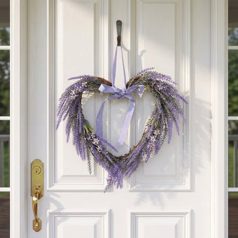 Coroniță decorativă inimă cu lavandă 38cm