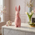 Iepuraș de Paște roz catifelat 30cm
