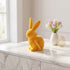 Iepuraș de Paște galben catifelat 19cm