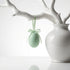 Ou decorativ de Paște verde catifelat 12cm