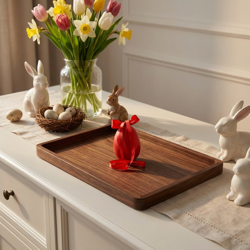 Ou decorativ de Paște roșu catifelat 12cm