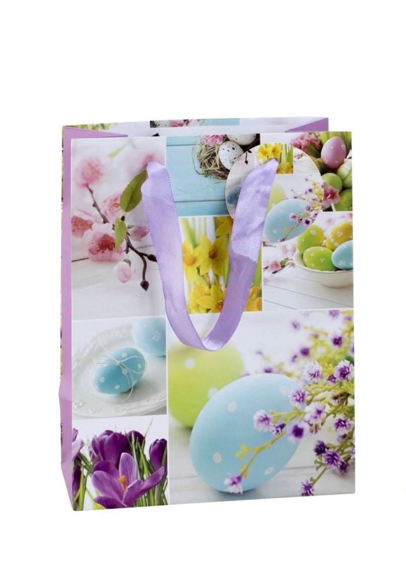 Pungă cadou Paște mov 23cm
