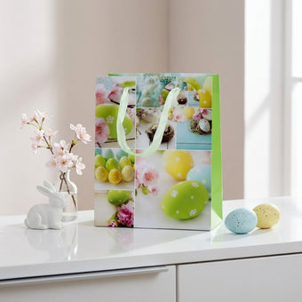 Pungă cadou Paște verde 23cm