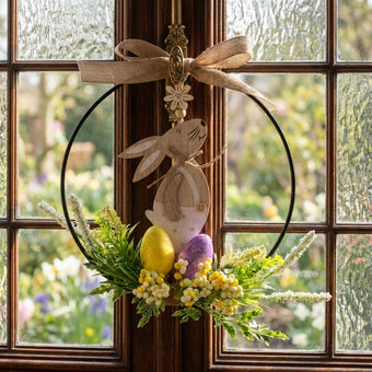 Coroniță de Paște metalică cu iepuraș