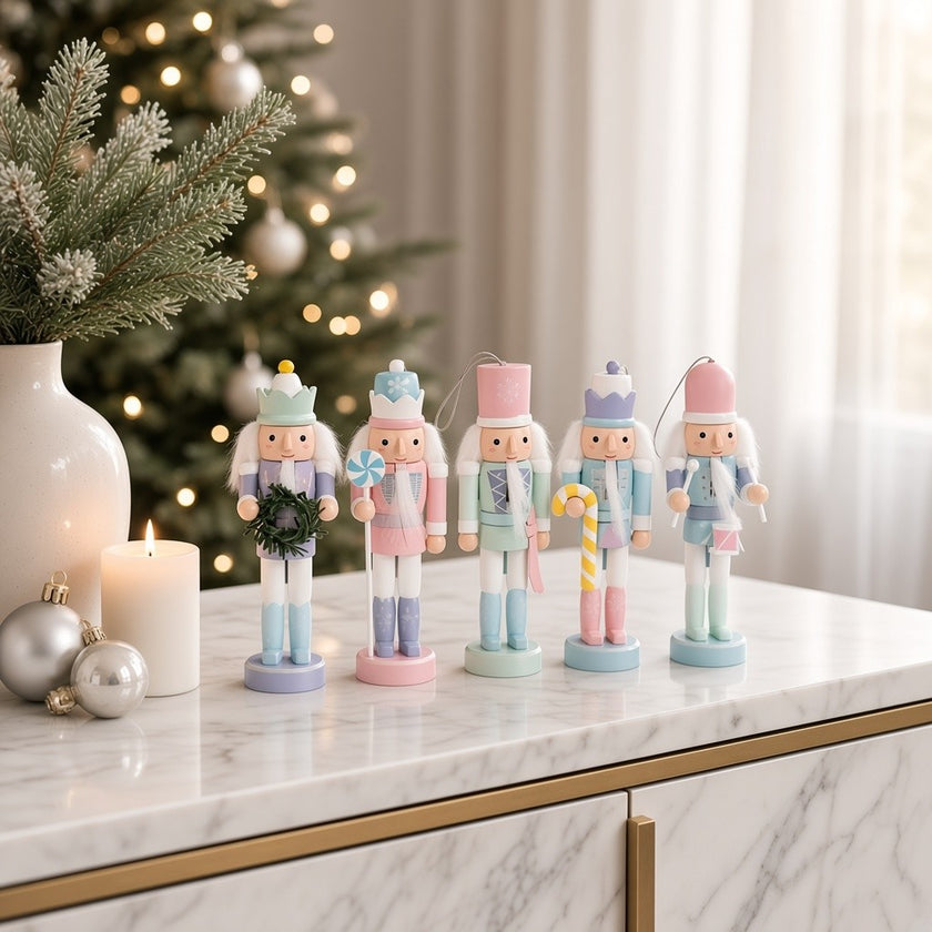 Set 5 spărgători de nuci din lemn pentru Crăciun, 12cm