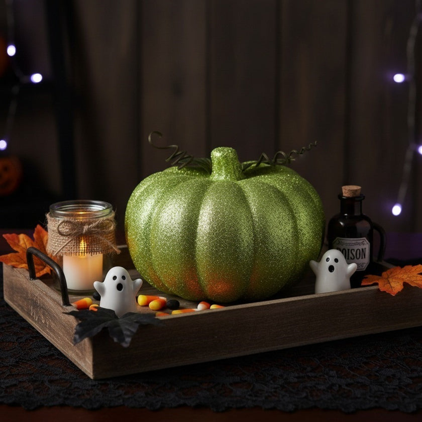 Dovleac decorativ verde 17cm