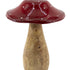 Ciupercă decorativă din lemn cu pălărie roșie