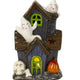 Decorațiune de Halloween în formă de casă bântuită cu fantome și lumină led