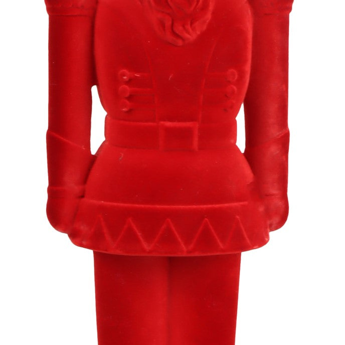 Figurină spărgător de nuci roșu catifelat