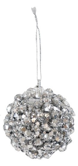 Glob argintiu de Crăciun cu cristale