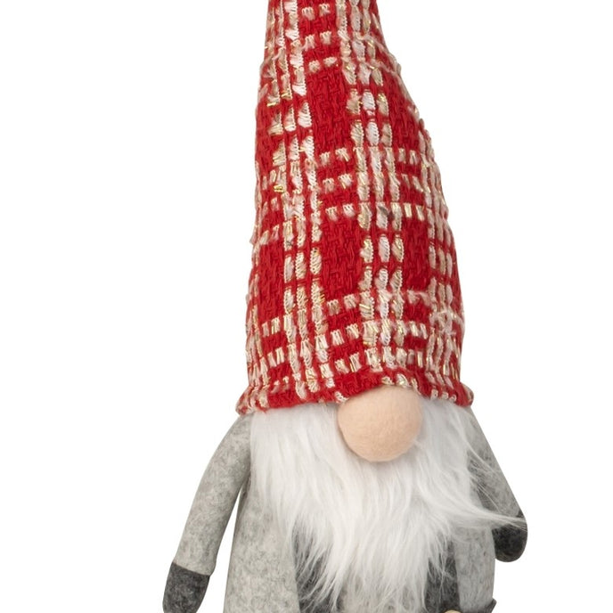 Gnom decorativ de Crăciun cu pălărie lungă roșie