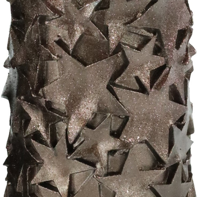 Lumânare cilindrică decorativă cu stele și sclipici Crăciun 