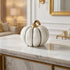Dovleac decorativ alb ceramica 10cm
